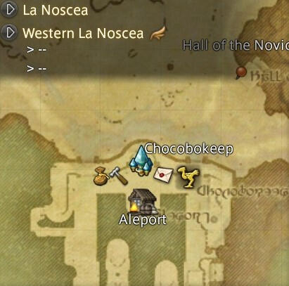 A map of Aleport in La Noscea